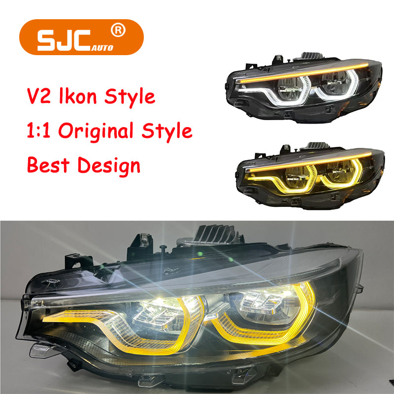 Mikke US STOCK Auto V2 IKON Farları BMW 4 Serisi F32 M4 F33 F80 F82 420i 428i 430i 435i 2013-2019 Far Sinyal Lambası
