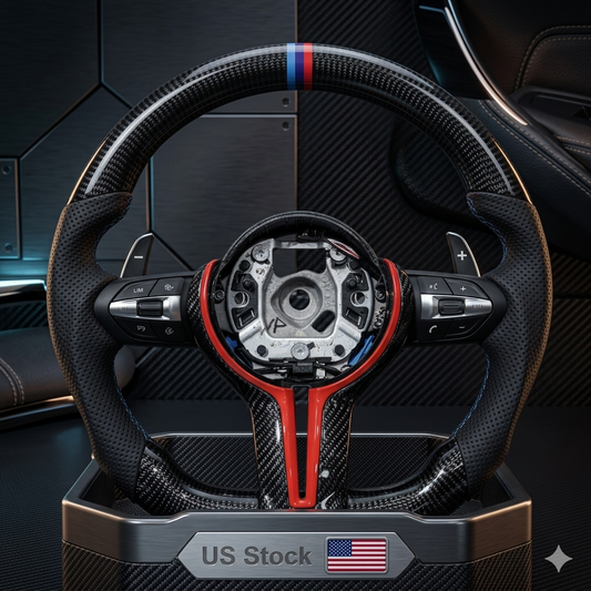 Premium Carbon Fiber & Red Accent Sport Steering Wheel for BMW M Series (F80 / F10 / F12 / F15 / F20 / F22 / F30 / F31 / F32 / F33 / F36 M3)