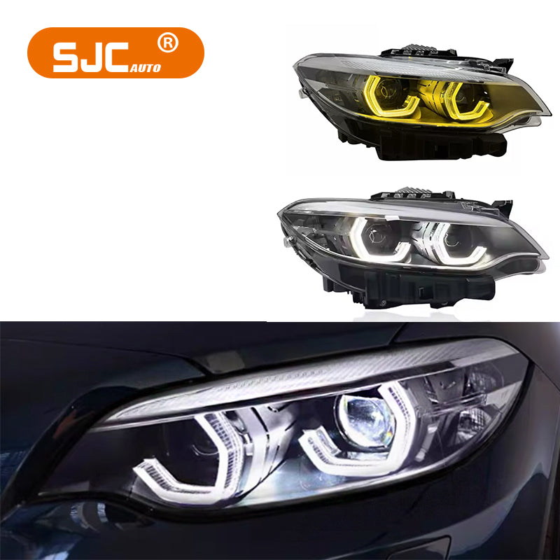 BMW 2 serisi F22 için Mikke oto F23 Headlights farlar 2014-2021 kafa lambaları yüksek kalite ön lamba 225i M235i sarı beyaz DRL