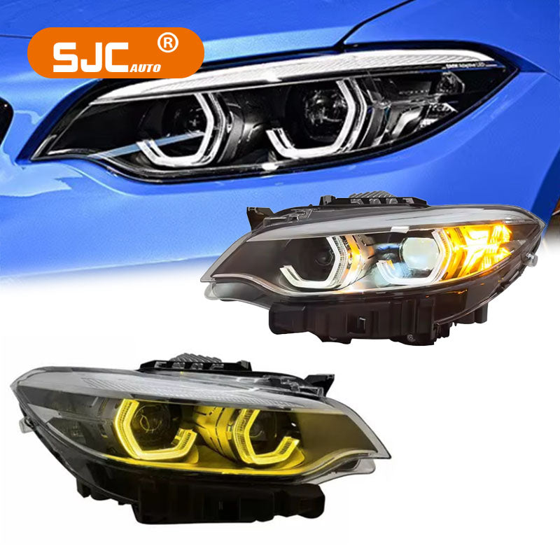 BMW 2 serisi F22 için Mikke F23 farlar meclisi 2014-2021 modifiye LED Lens farlar araba aksesuarları dönüş sinyal ışıkları