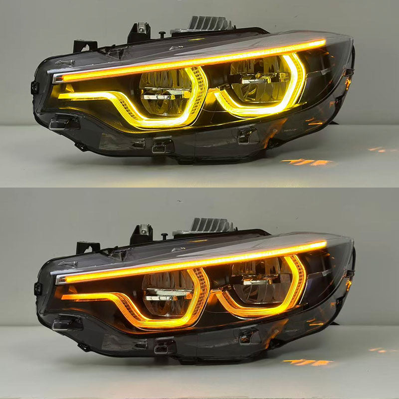 BMW 4 Serisi F32 F33 F36 F80 F82 F8X M3 M4 için Mikke Beyaz Sarı Kehribar Kırmızı V2 IKON Tarzı Drl Far, Emark Onaylı