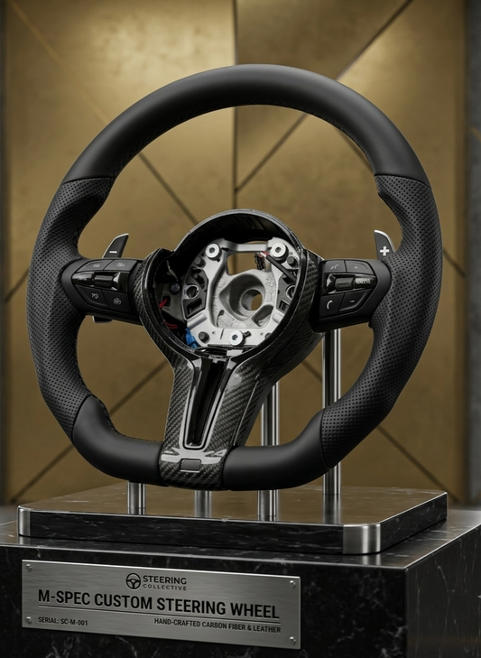 Carbon Fiber & Genuine Leather BMW Sport Steering Wheel – M Performance Style Upgrade for F80 F10 F12 F15 F20 F22 F30 F31 F32 F33 F36 M3 M4 – US Stock Ready to Ship