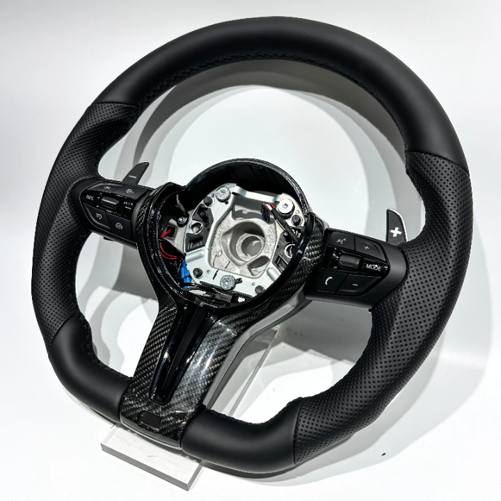 Carbon Fiber & Genuine Leather BMW Sport Steering Wheel – M Performance Style Upgrade for F80 F10 F12 F15 F20 F22 F30 F31 F32 F33 F36 M3 M4 – US Stock Ready to Ship